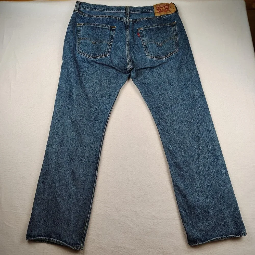 Levi's 501 Button Fly Jeans Mens 36x30 Straight Leg Red Tab